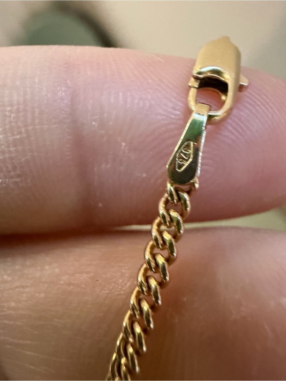 9k gold unoaerre tight curb chain - Picture 2 of 7